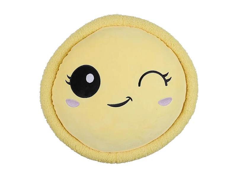 Peluche macaron jaune kawaii en polyester (Ø36 cm)