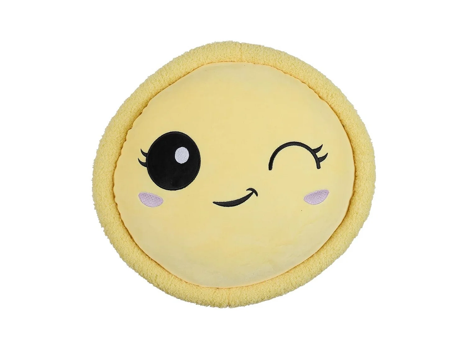 Peluche macaron jaune kawaii en polyester (Ø36 cm)