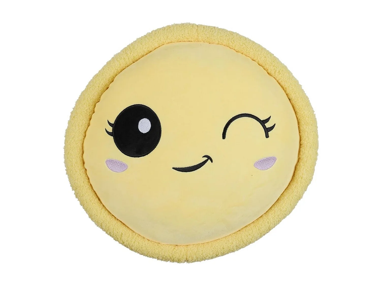 Peluche macaron jaune kawaii en polyester (Ø36 cm)