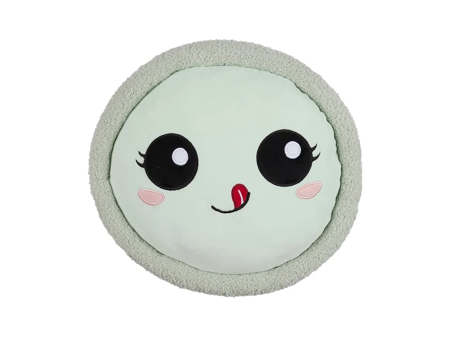 Peluche macaron vert kawaii en polyester (Ø36 cm)