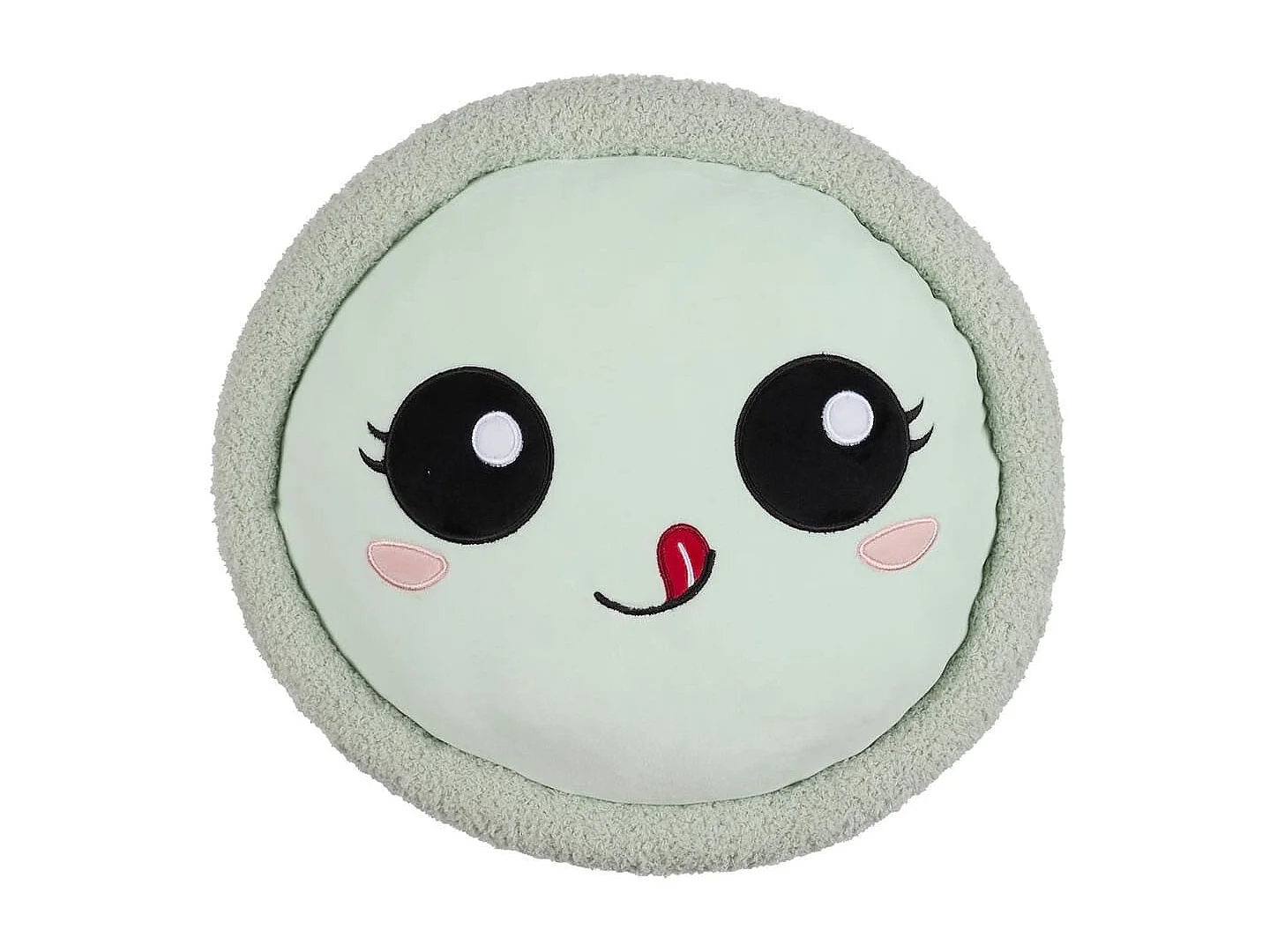 Peluche macaron vert kawaii en polyester (Ø36 cm)