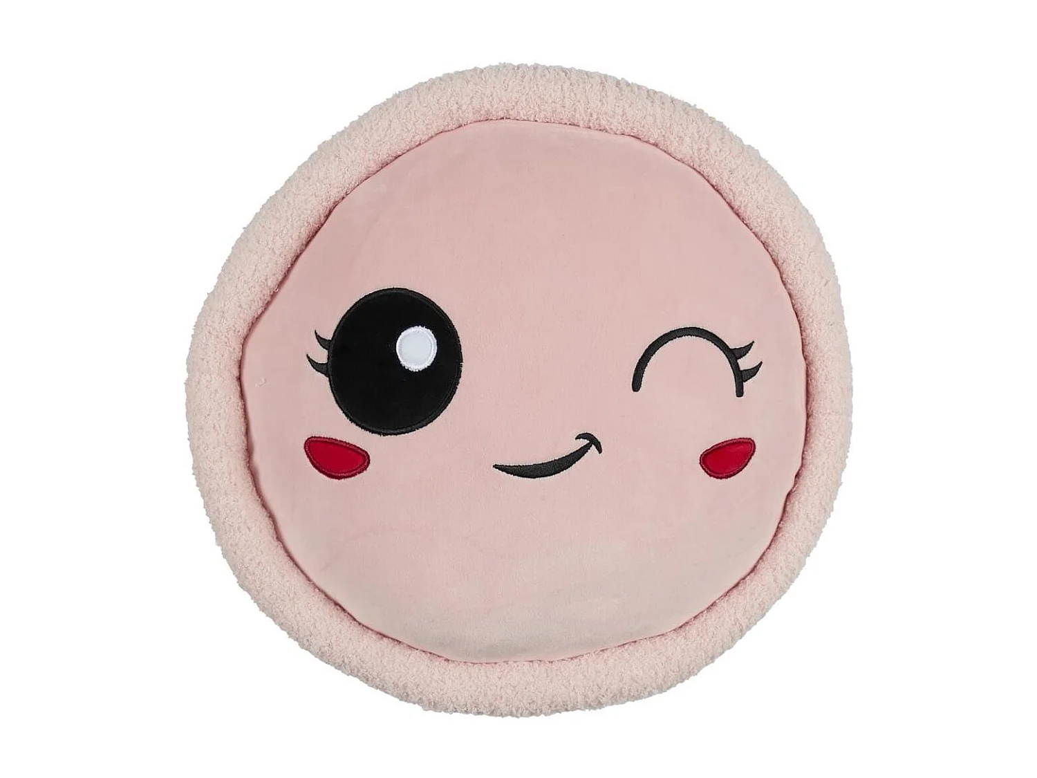 Peluche macaron rose kawaii en polyester (Ø36 cm)