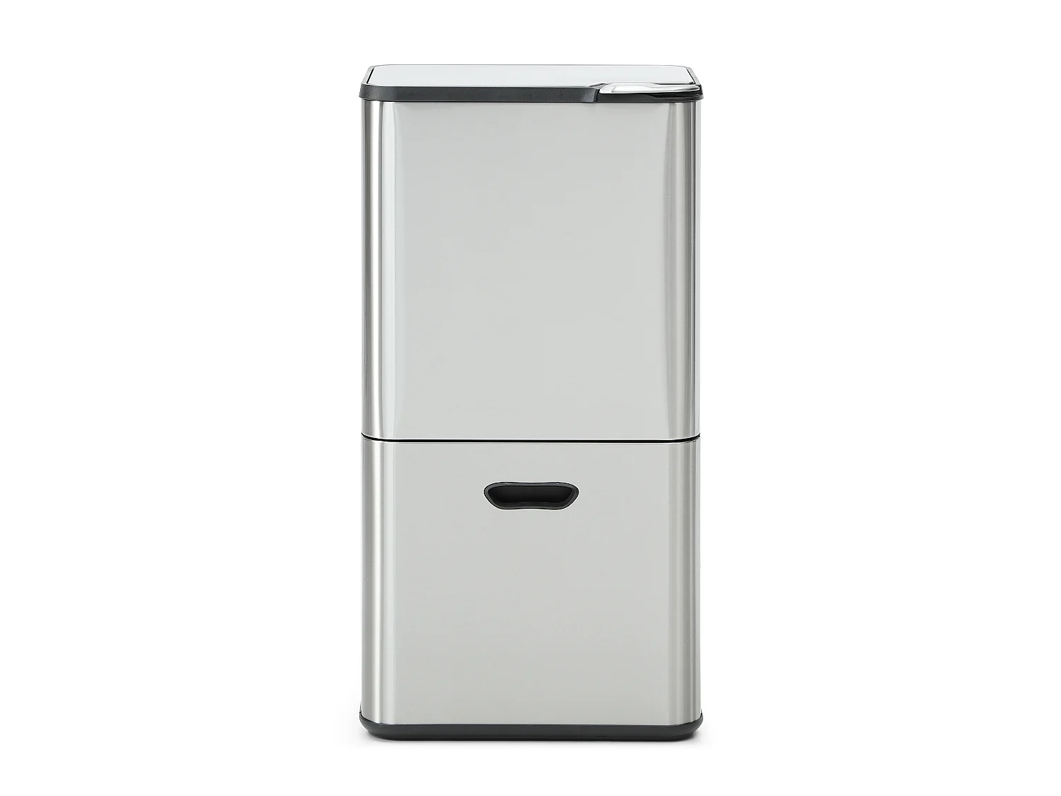 Poubelle de tri sélectif anti traces 63L en inox - 3 bacs - ZAMILO