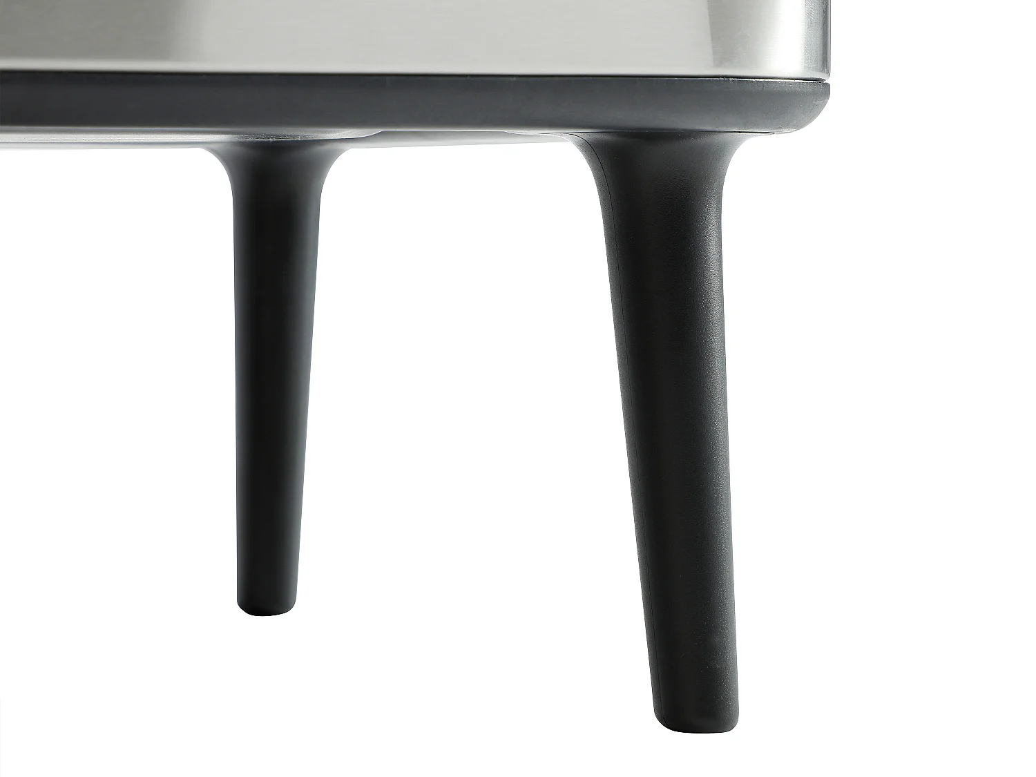 Poubelle de tri anti traces sur pieds - 60L + 5L - Inox - 2 bacs - DRAVIK