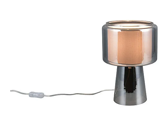 Lampe de table verre et tissu Rocka