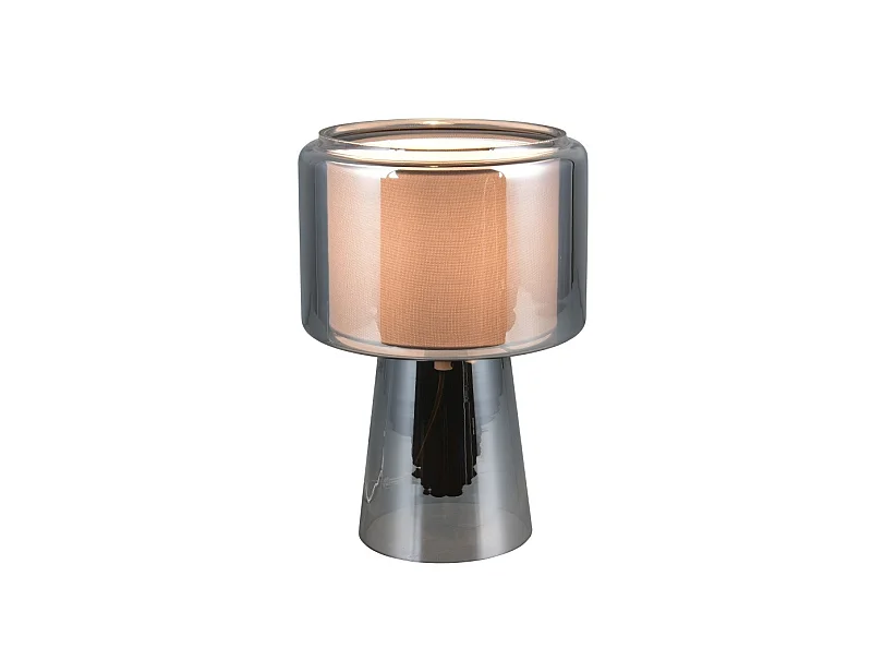 Lampe de table verre et tissu Rocka