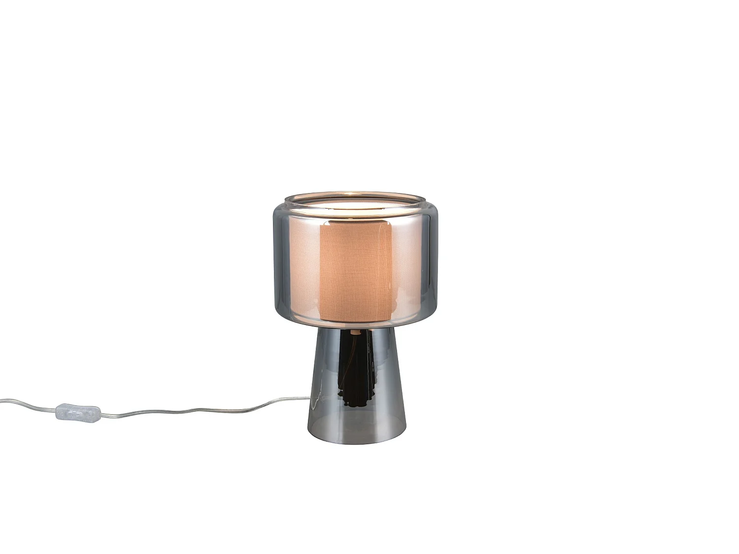 Lampe de table verre et tissu Rocka