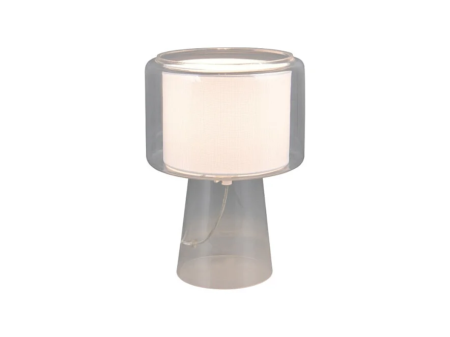 Lampe de table verre et tissu Rocka