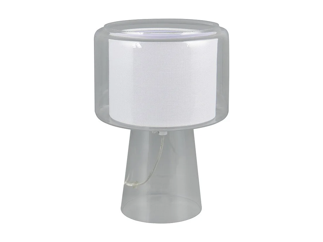 Lampe de table verre et tissu Rocka