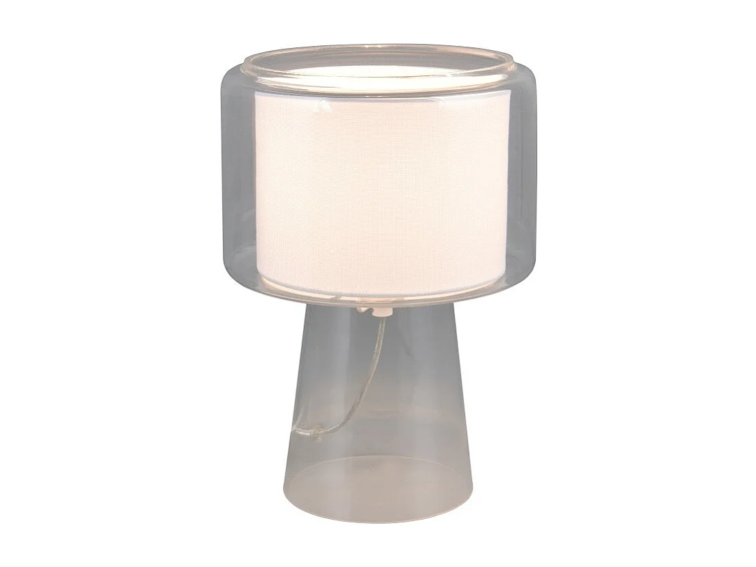 Lampe de table verre et tissu Rocka