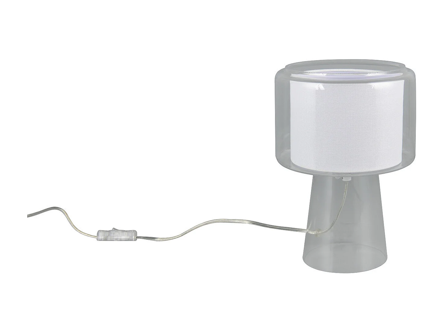 Lampe de table verre et tissu Rocka