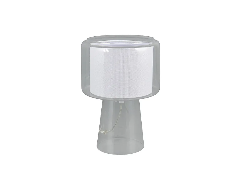 Lampe de table verre et tissu Rocka