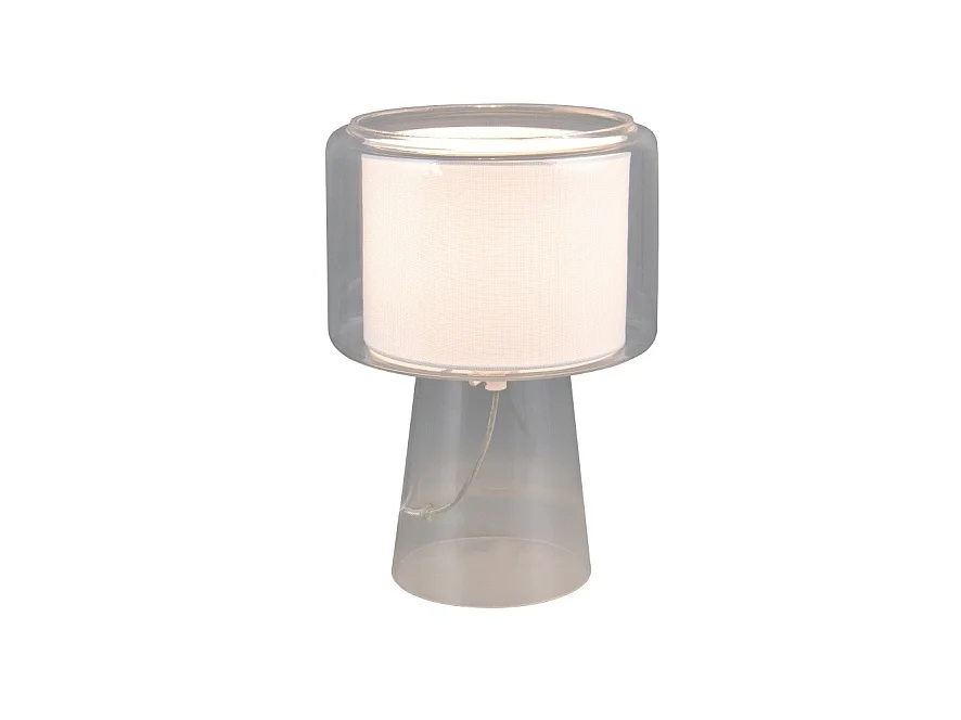 Lampe de table verre et tissu Rocka