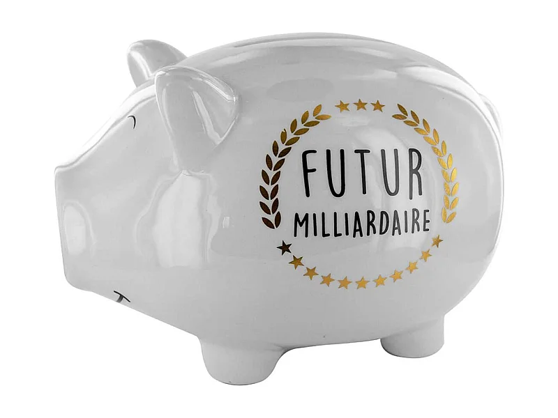 Tirelire Cochon XXL en Céramique Blanche - BABE