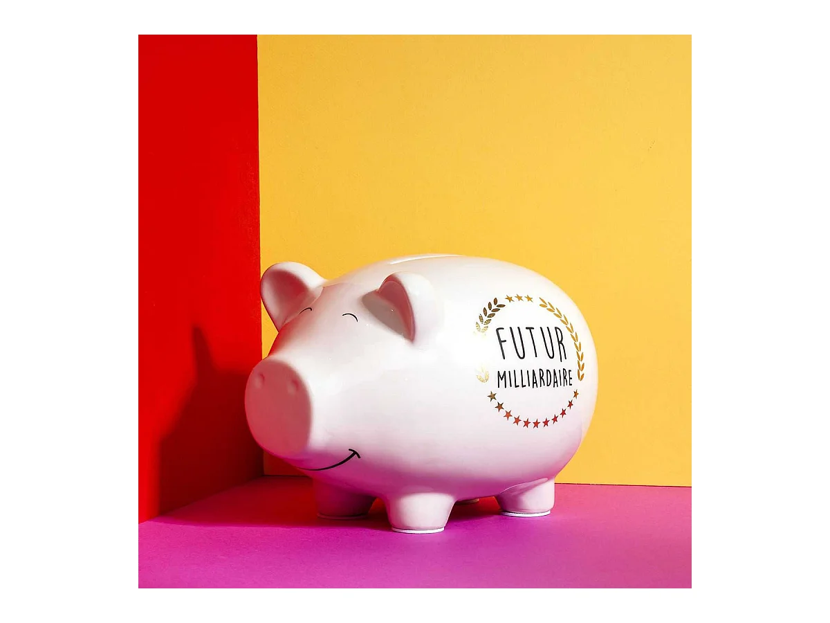 Tirelire Cochon XXL en Céramique Blanche - BABE