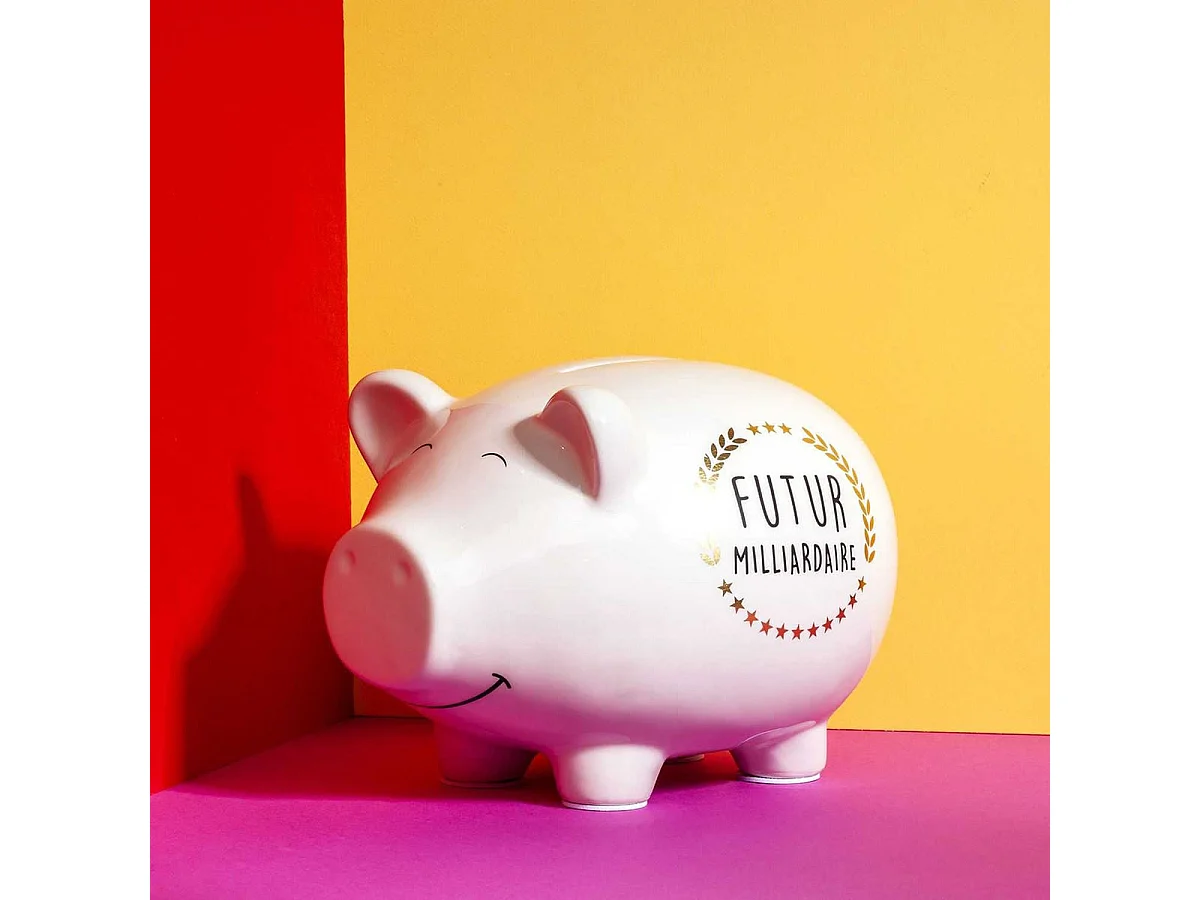 Tirelire Cochon XXL en Céramique Blanche - BABE