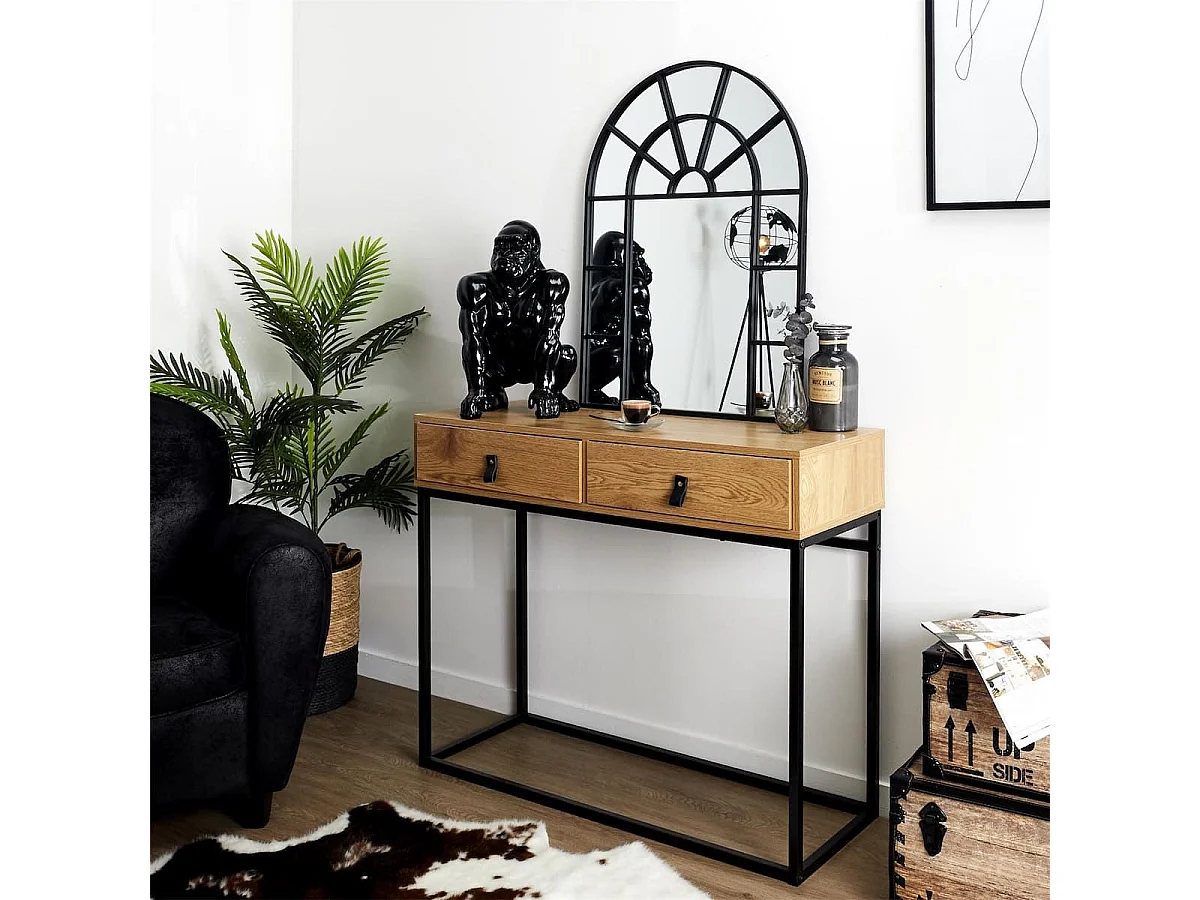 Miroir Fenêtre Métal Noir 60x80 cm - EVONIS