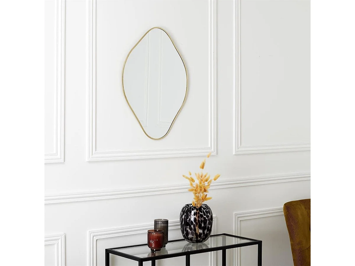 Miroir Déco Losange 60 cm avec Contour Doré - JORIS