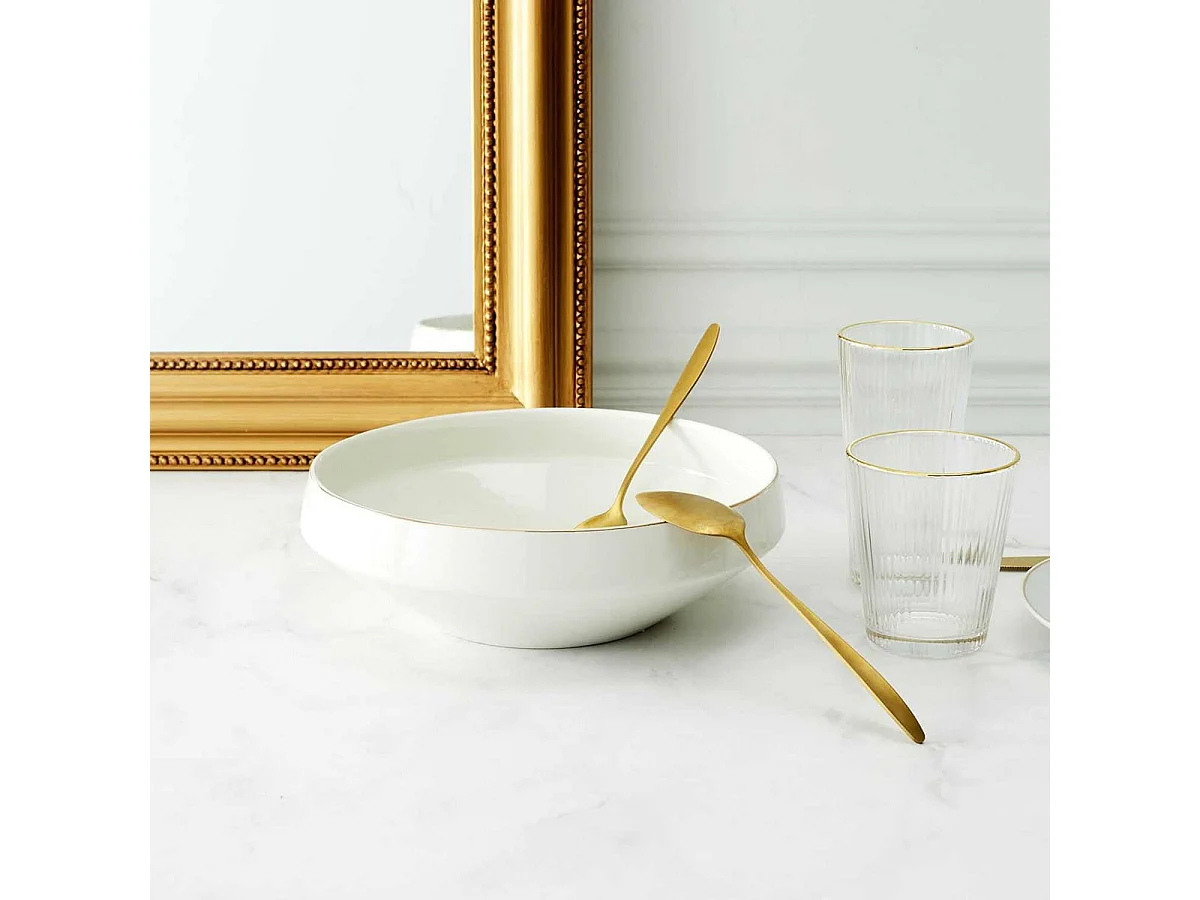 Saladier en Porcelaine Ø25cm avec Liseré Doré - MAESTRO