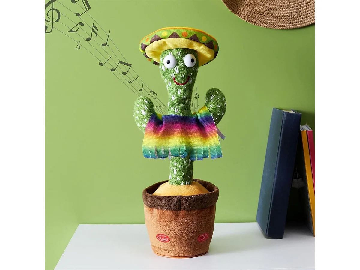 Cactus lumineux dansant vert en plastique