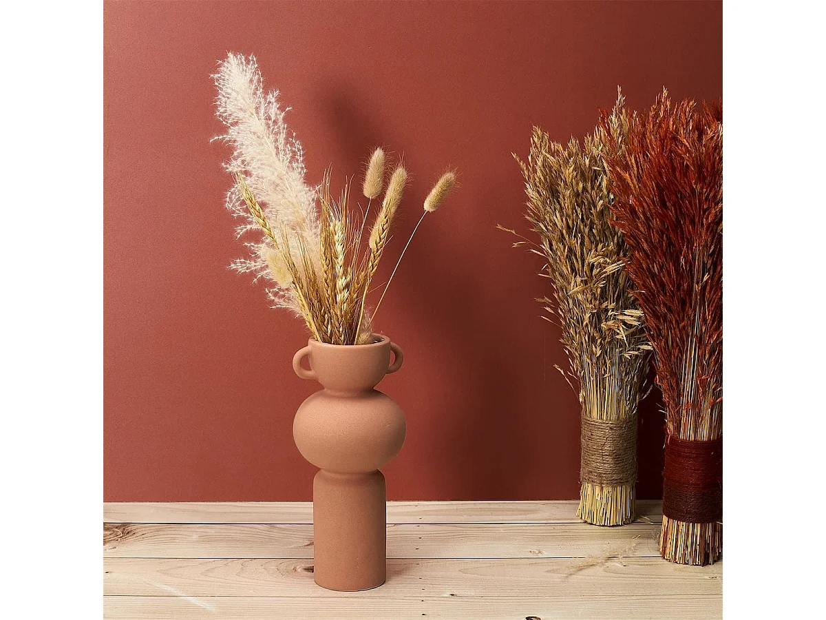 Vase Anse Céramique Terracotta Artiste 25,5cm - SAMIR