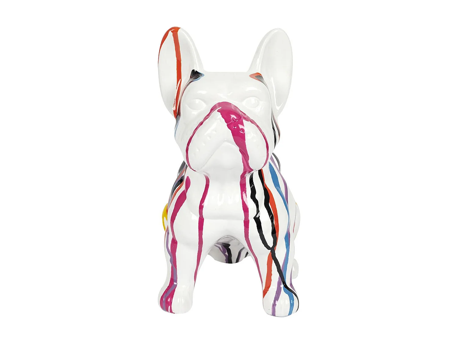 Statue Bulldog en Céramique Multicolore Brillant H30cm - STOKY