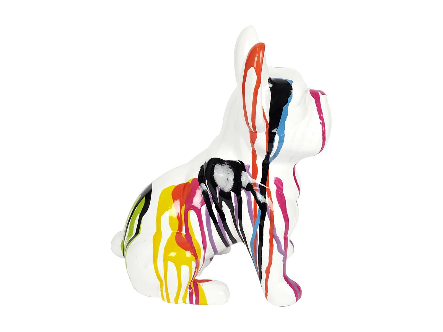Statue Bulldog en Céramique Multicolore Brillant H30cm - STOKY