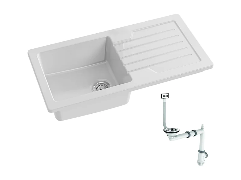 Evier à encastrer 1 bac JACOB DELAFON Gaspard avec système de vidage