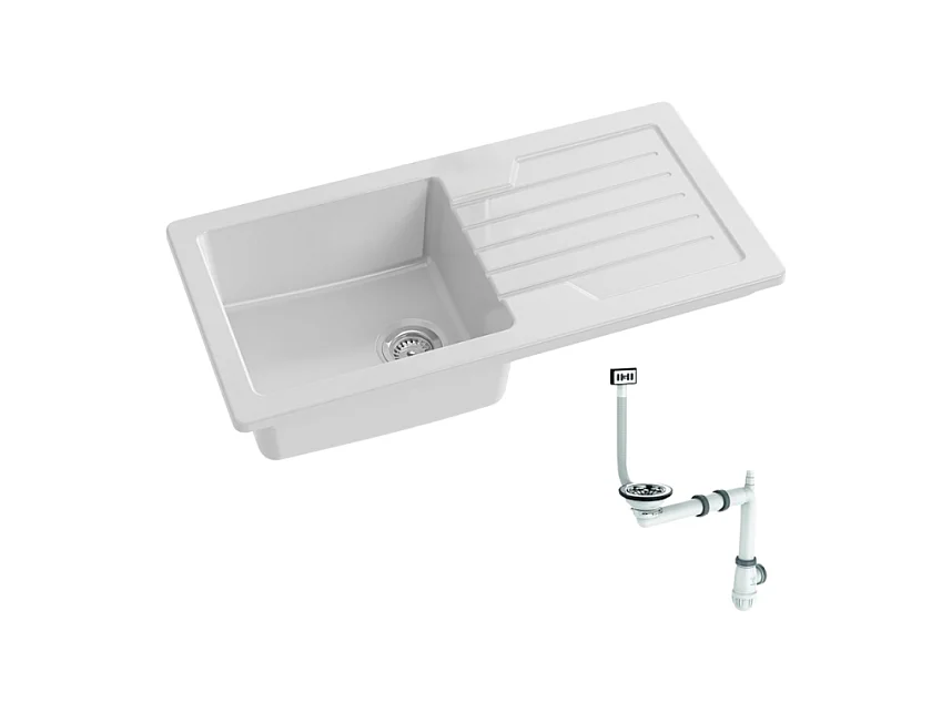 Evier à encastrer 1 bac JACOB DELAFON Gaspard avec système de vidage