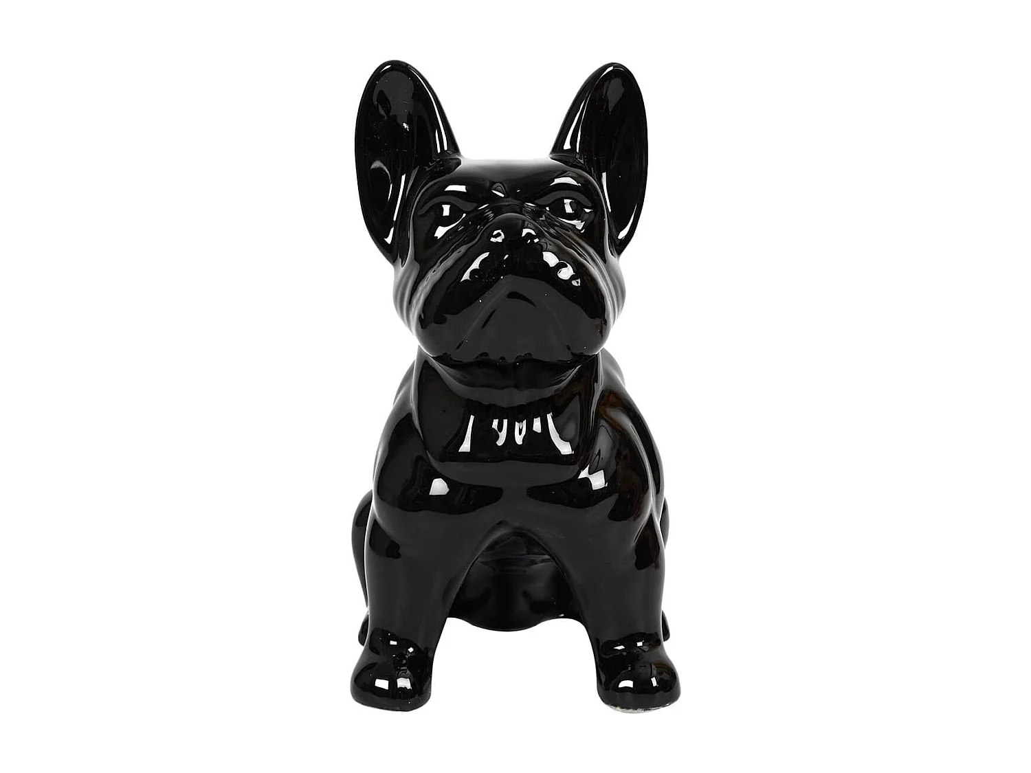 Statue Bulldog en Céramique Noir Brillant H30cm - STOKY
