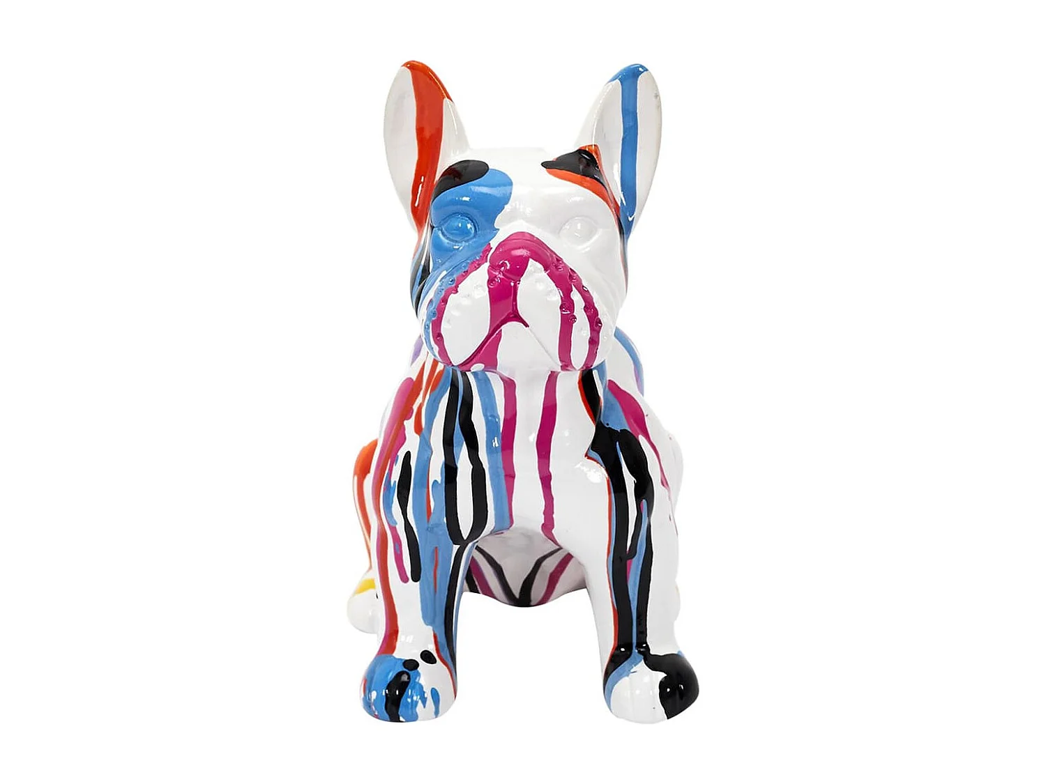 Statue Bulldog en Céramique Multicolore Brillant H20cm - STOKY