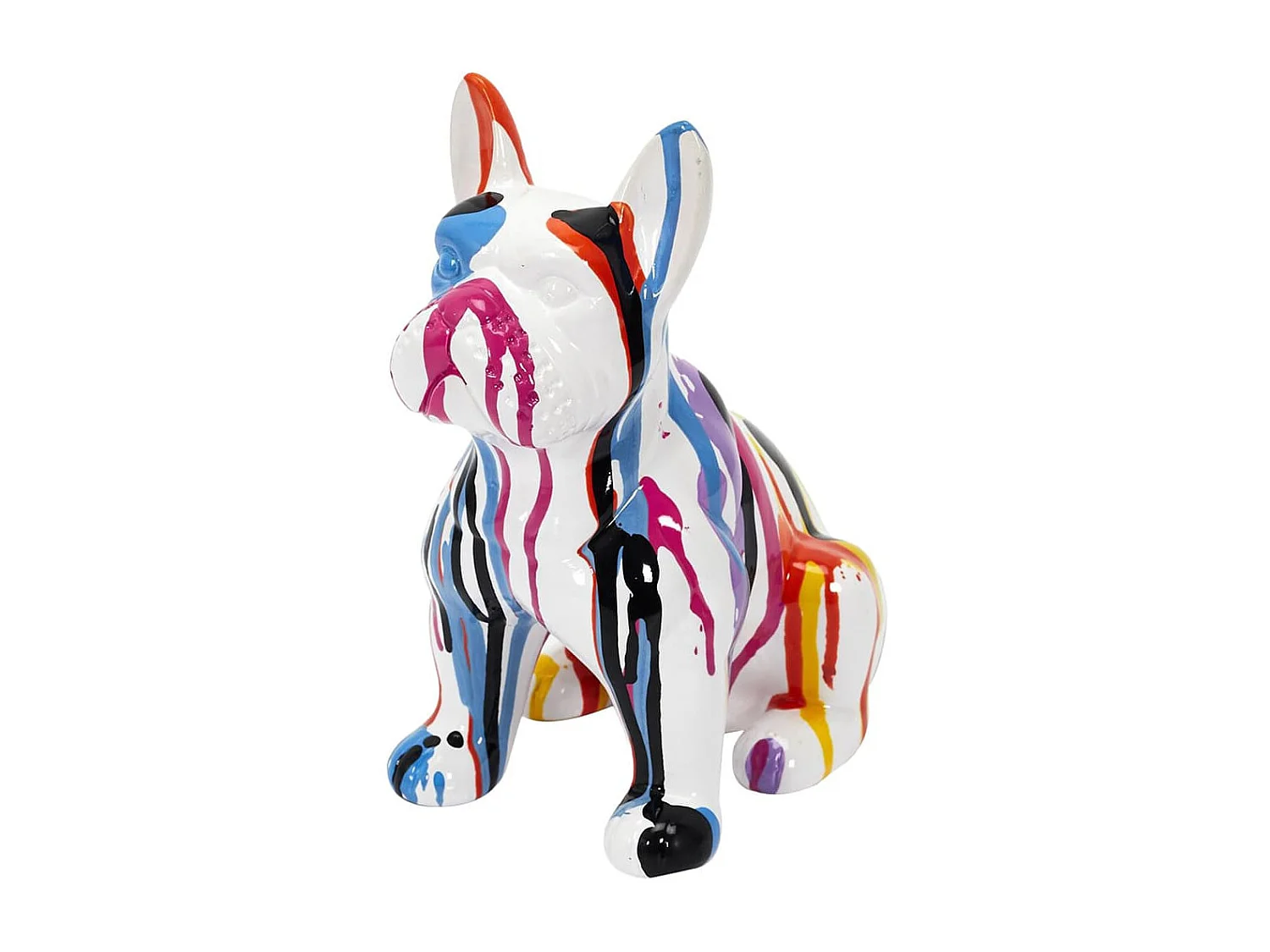 Statue Bulldog en Céramique Multicolore Brillant H20cm - STOKY