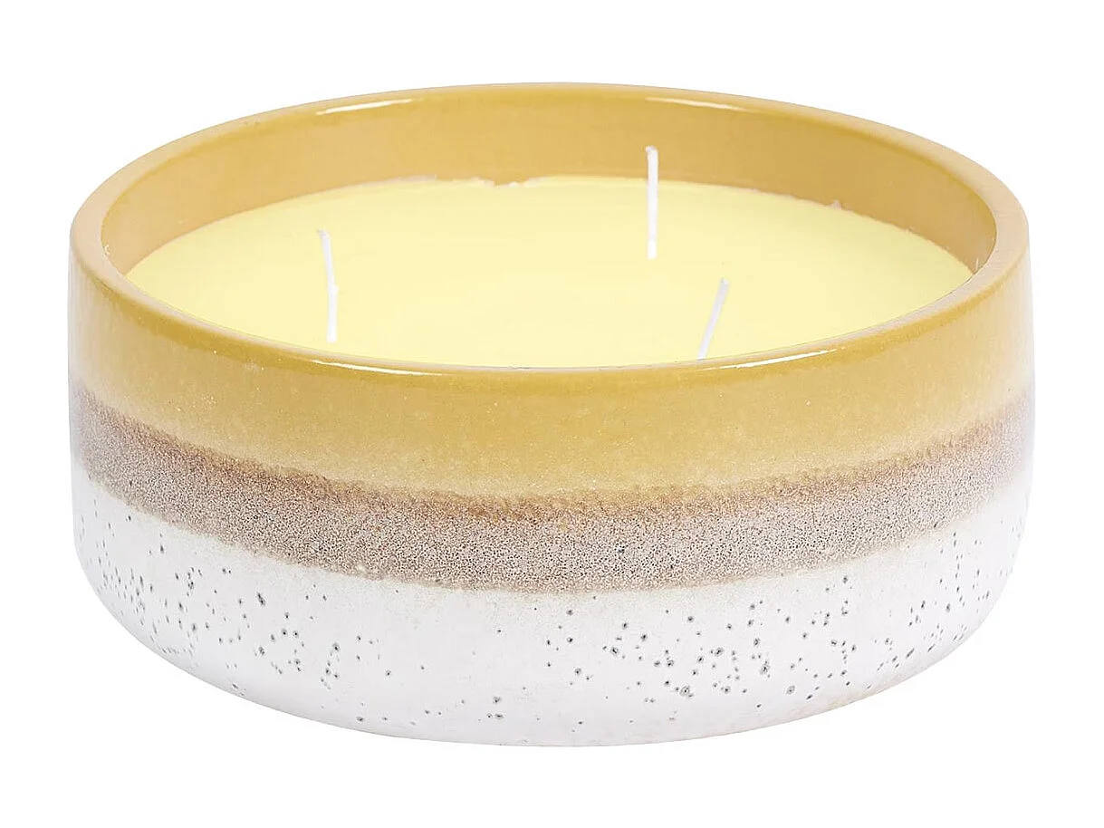 Bougie Parfumée 3 mèches à la Citronnelle Pot en Céramique - SOMLY