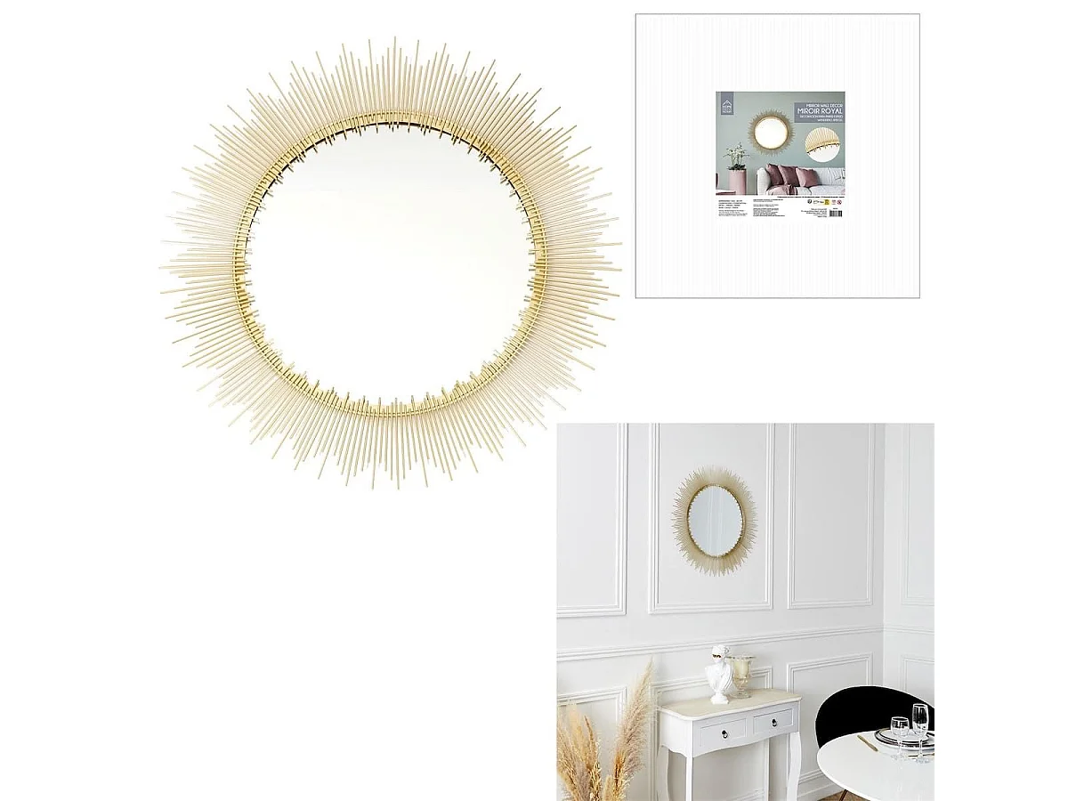 Miroir Rond Design Soleil Ø60cm - SUNNY