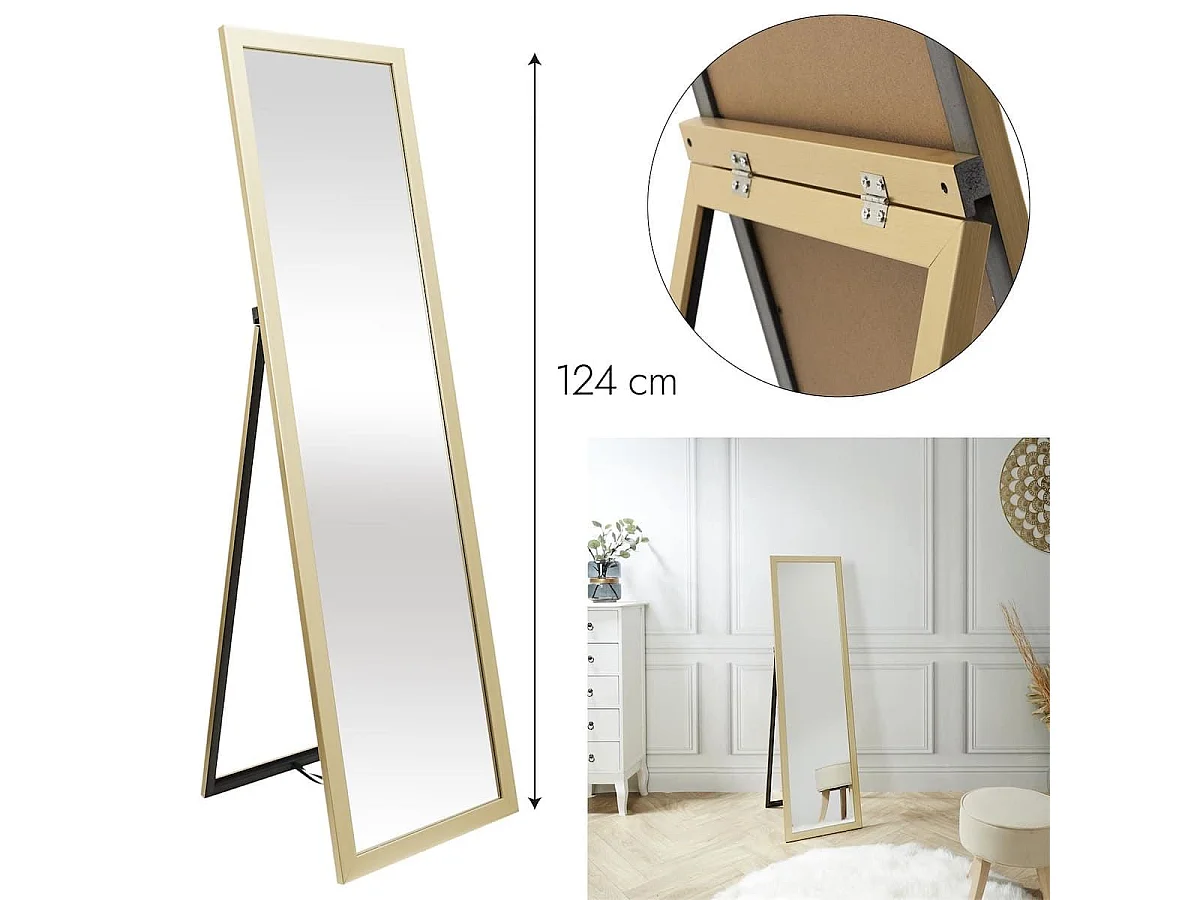 Miroir sur Pied Doré 122 cm - ZOLUS