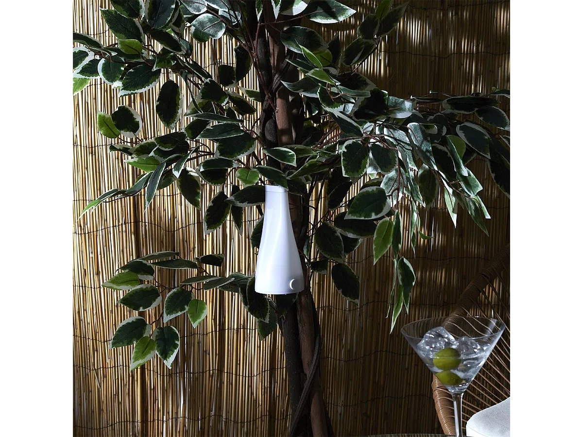 Lanterne à pile en plastique à led blanche à suspendre ou poser - LUDORA