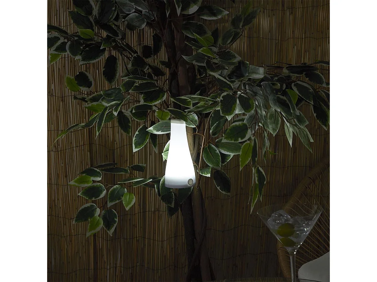 Lanterne à pile en plastique à led blanche à suspendre ou poser - LUDORA