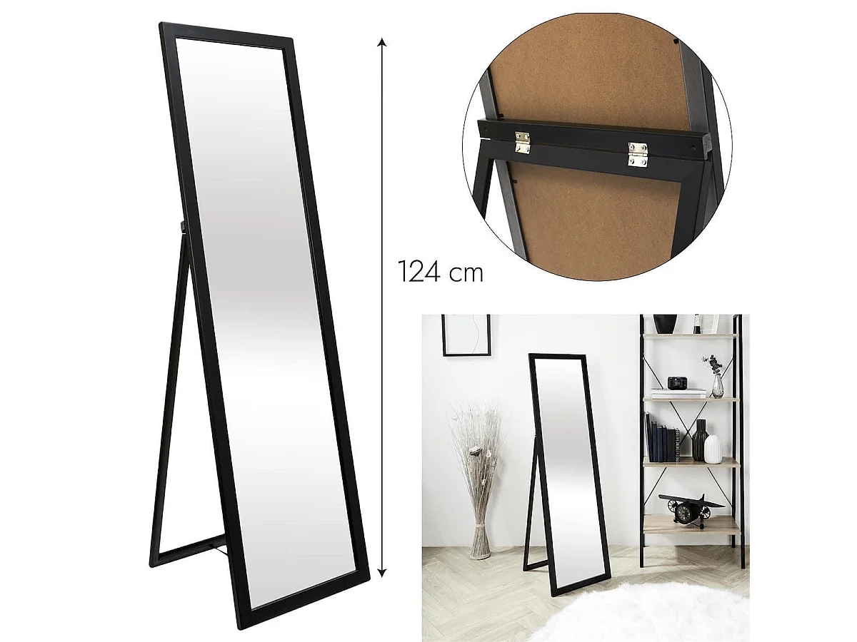 Miroir sur Pied Noir 122 cm - ZOLUS