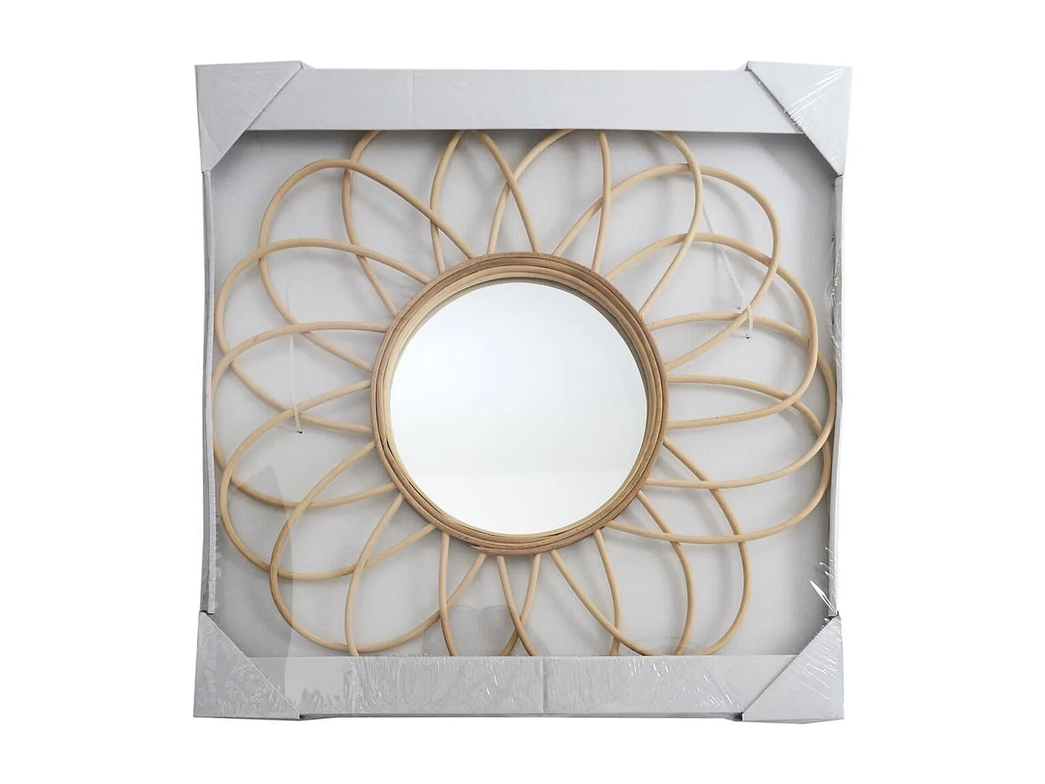 Miroir Rotin Rosace Ø56 cm - BERNOR