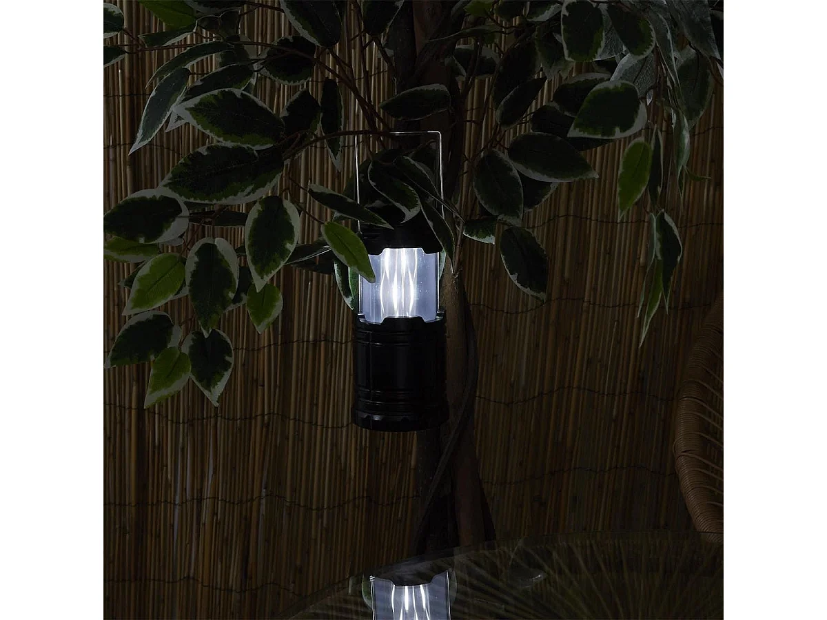 Lanterne à pile en plastique à effet flamme et LED blanche à suspendre ou à poser - FLAMORA