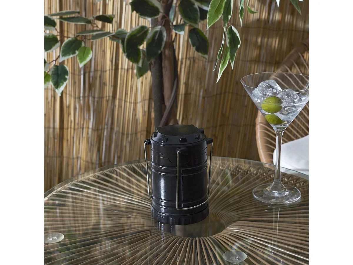 Lanterne à pile en plastique à effet flamme et LED blanche à suspendre ou à poser - FLAMORA