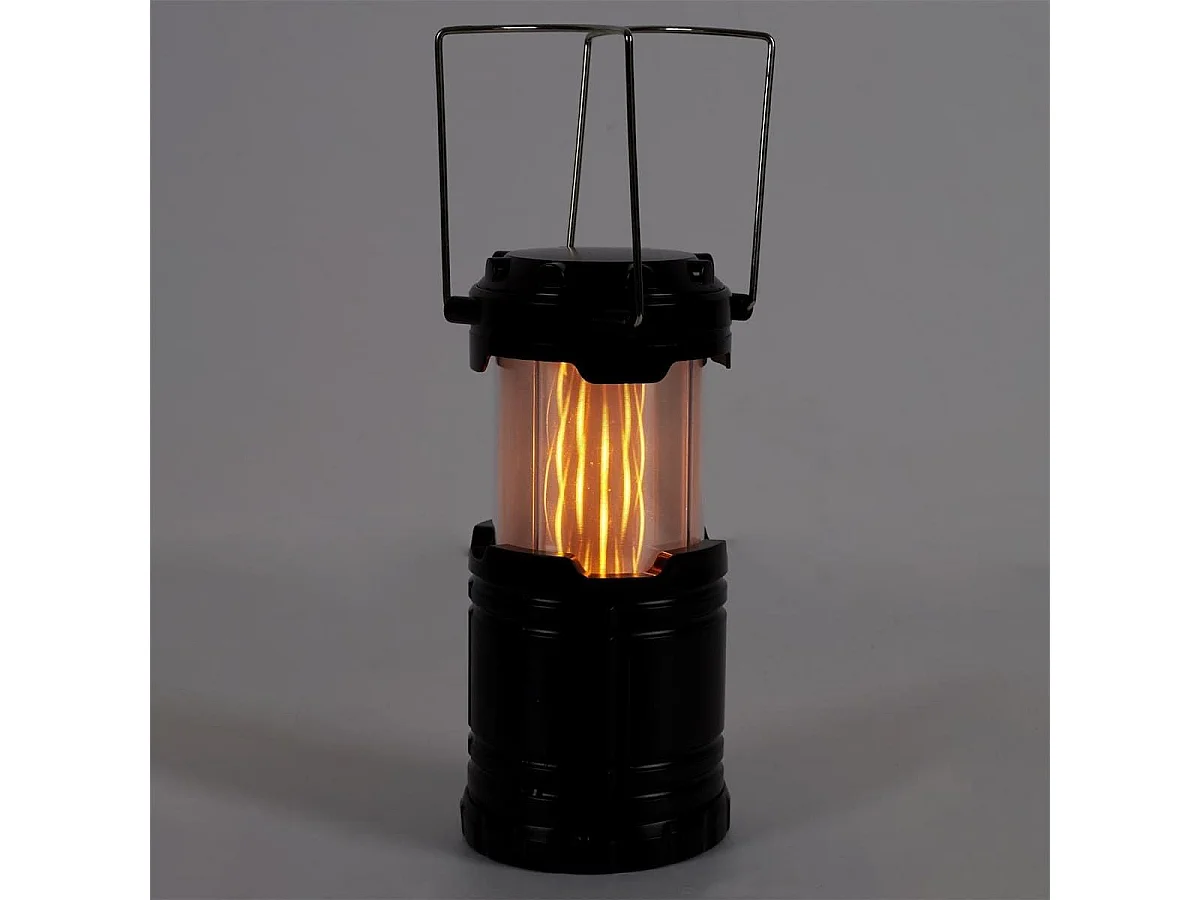 Lanterne à pile en plastique à effet flamme et LED blanche à suspendre ou à poser - FLAMORA