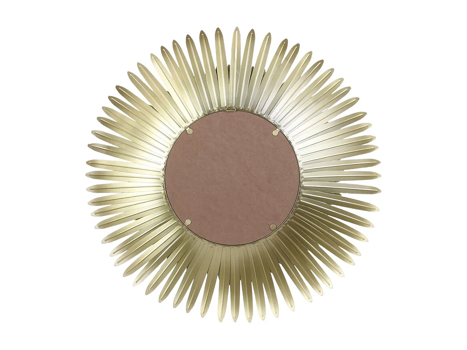 Miroir Cadre Plumes Dorées Ø53cm - AIGUS