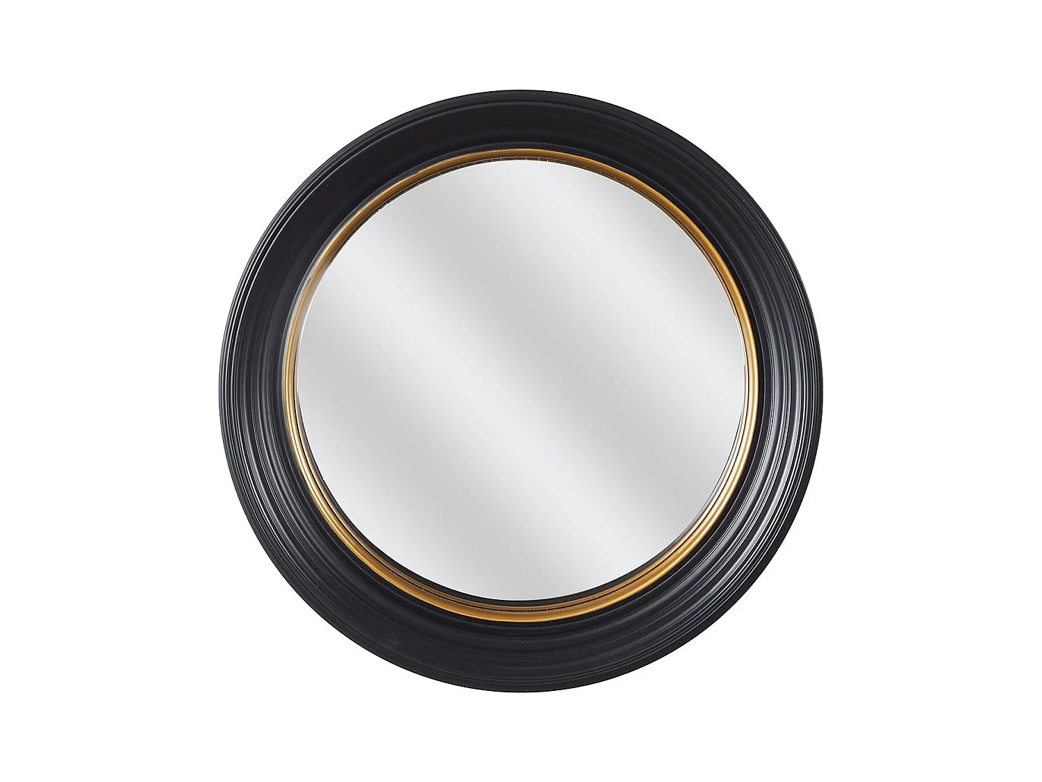 Miroir Convexe Rond Noir et Or Ø40,5cm