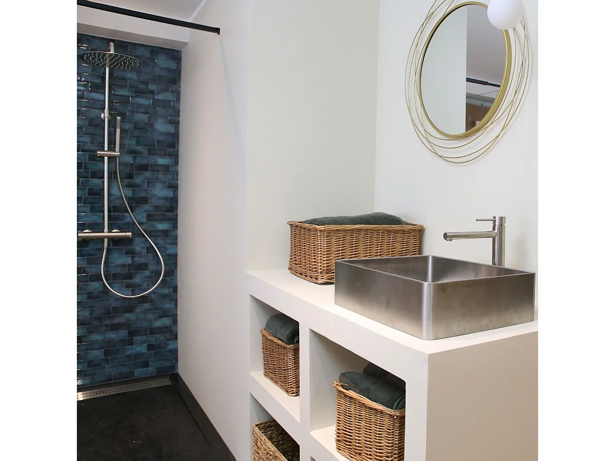 Luisa mitigeur lavabo haut façon inox brossé - Essebagno