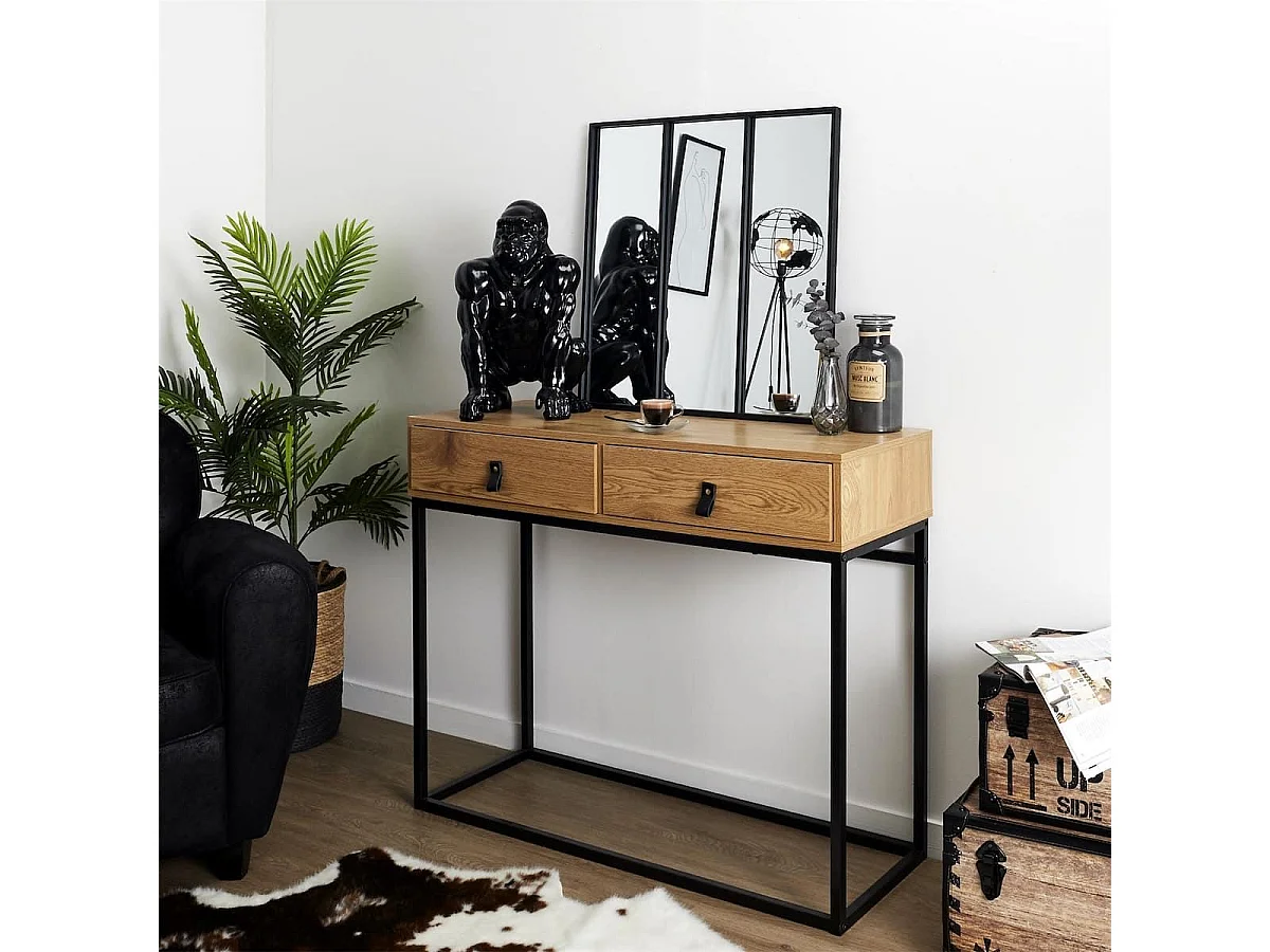 Miroir Forme Verrière Atelier Carré Métal Noir 61,5cm - VERIS