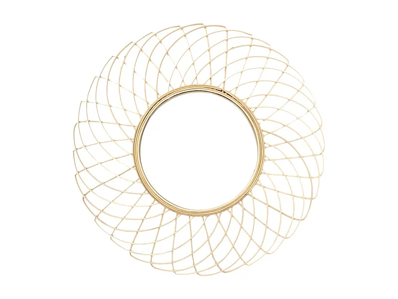 Miroir Rond Déco Rosace en Bambou Ø90cm - RINGA