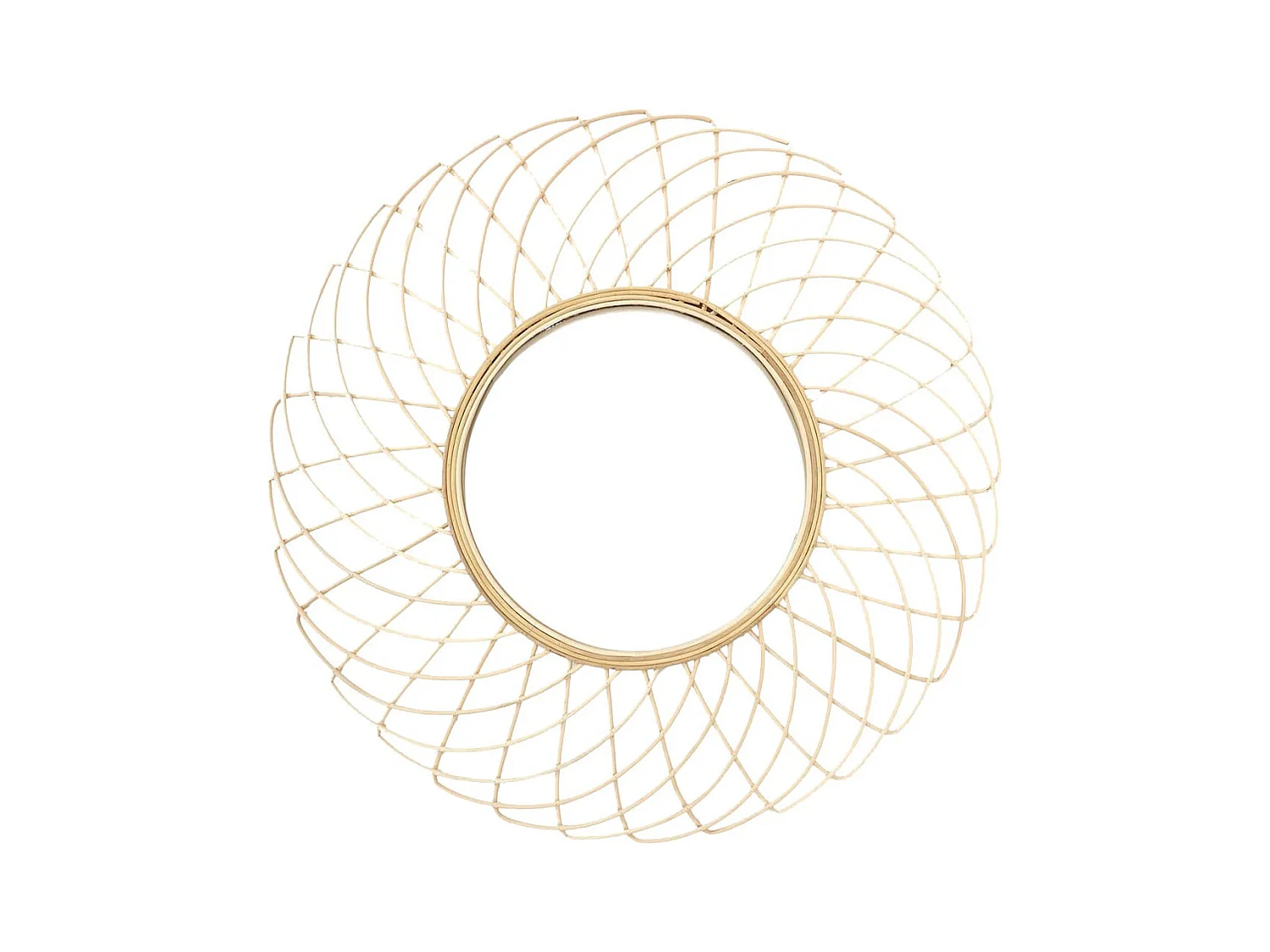 Miroir Rond Déco Rosace en Bambou Ø90cm - RINGA