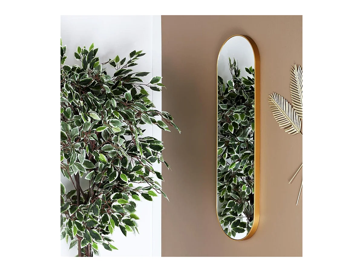 Miroir Doré Ovale 30x100 cm - HEVIA