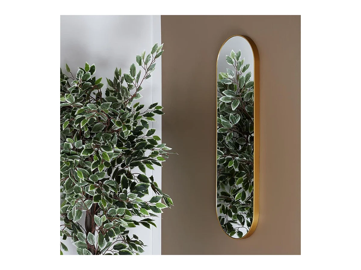 Miroir Doré Ovale 30x100 cm - HEVIA